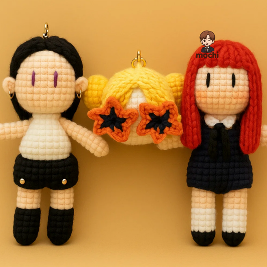 20 pieces gift box inspired by blackpink 3pcs Keychain Dolls Handmade Plush Doll