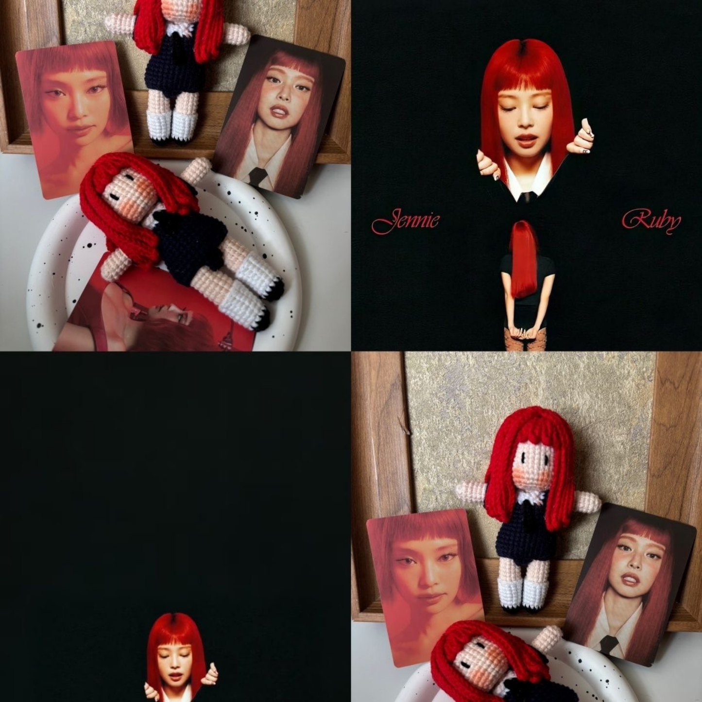 18 pieces gift box inspired by Red Ruby Jennie  Keychain Dolls Handmade Plush Doll