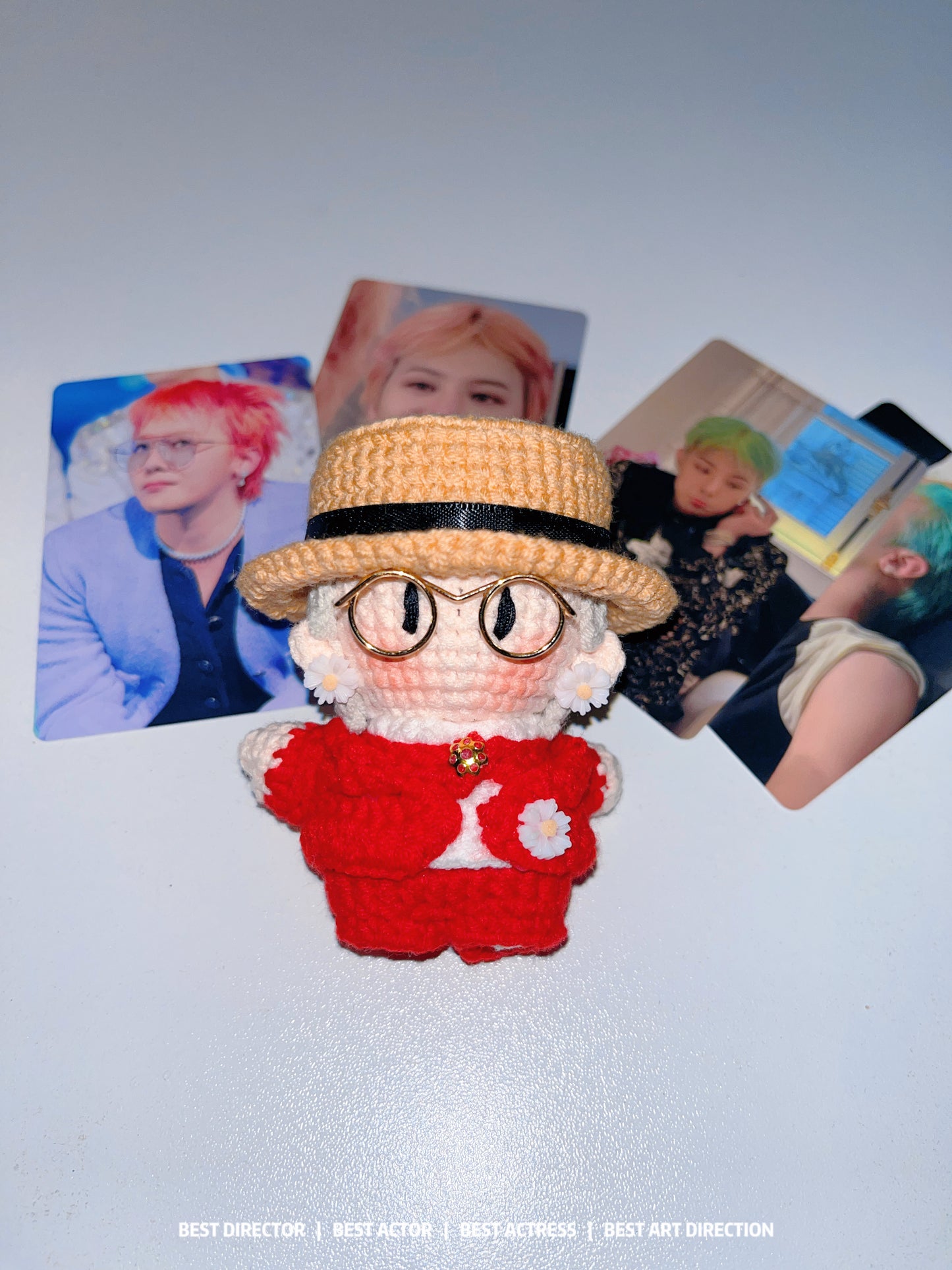 18 pieces gift box inspired by  red G-DRAGON Keychain Dolls Handmade Plush Doll