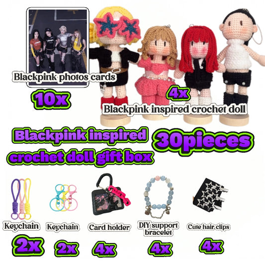 30 pieces gift box inspired by  blackpink Keychain Dolls Handmade Plush Doll