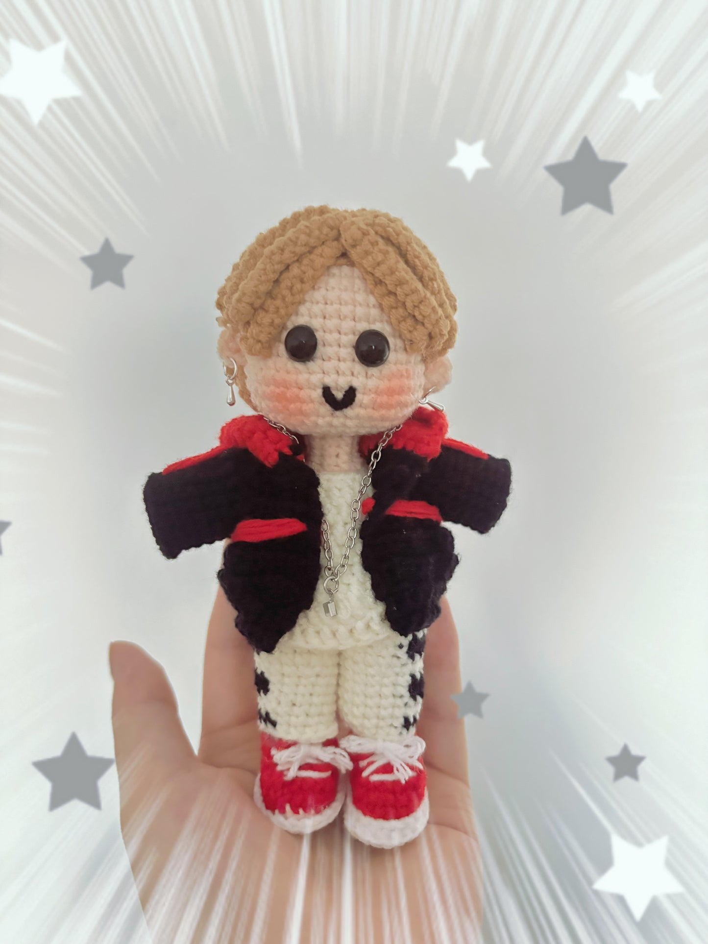 18 pieces gift box inspired by  jimin mic drop  Keychain Dolls Handmade Plush Doll