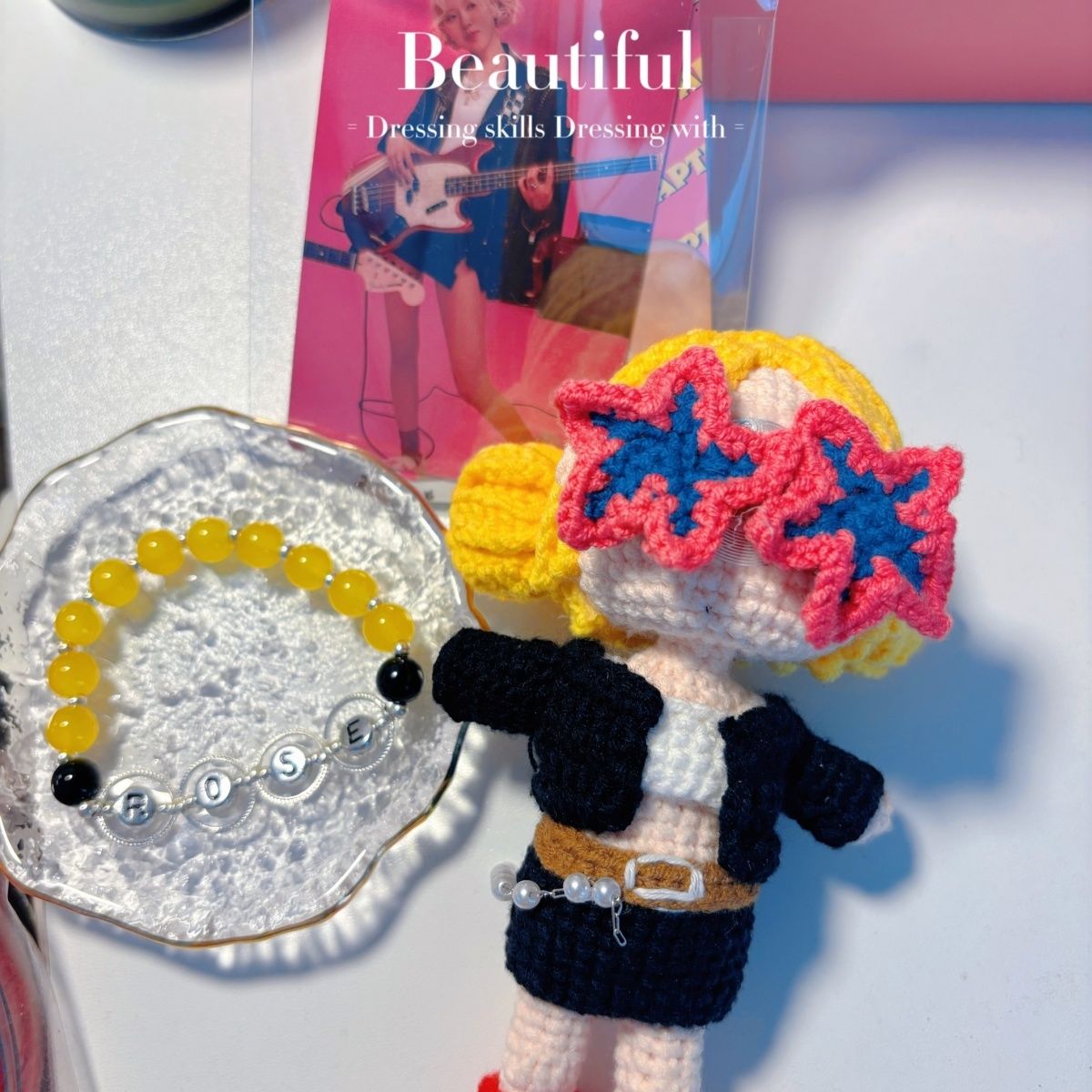 18 pieces gift box inspired by rose blackpink Keychain Dolls Handmade Plush Doll