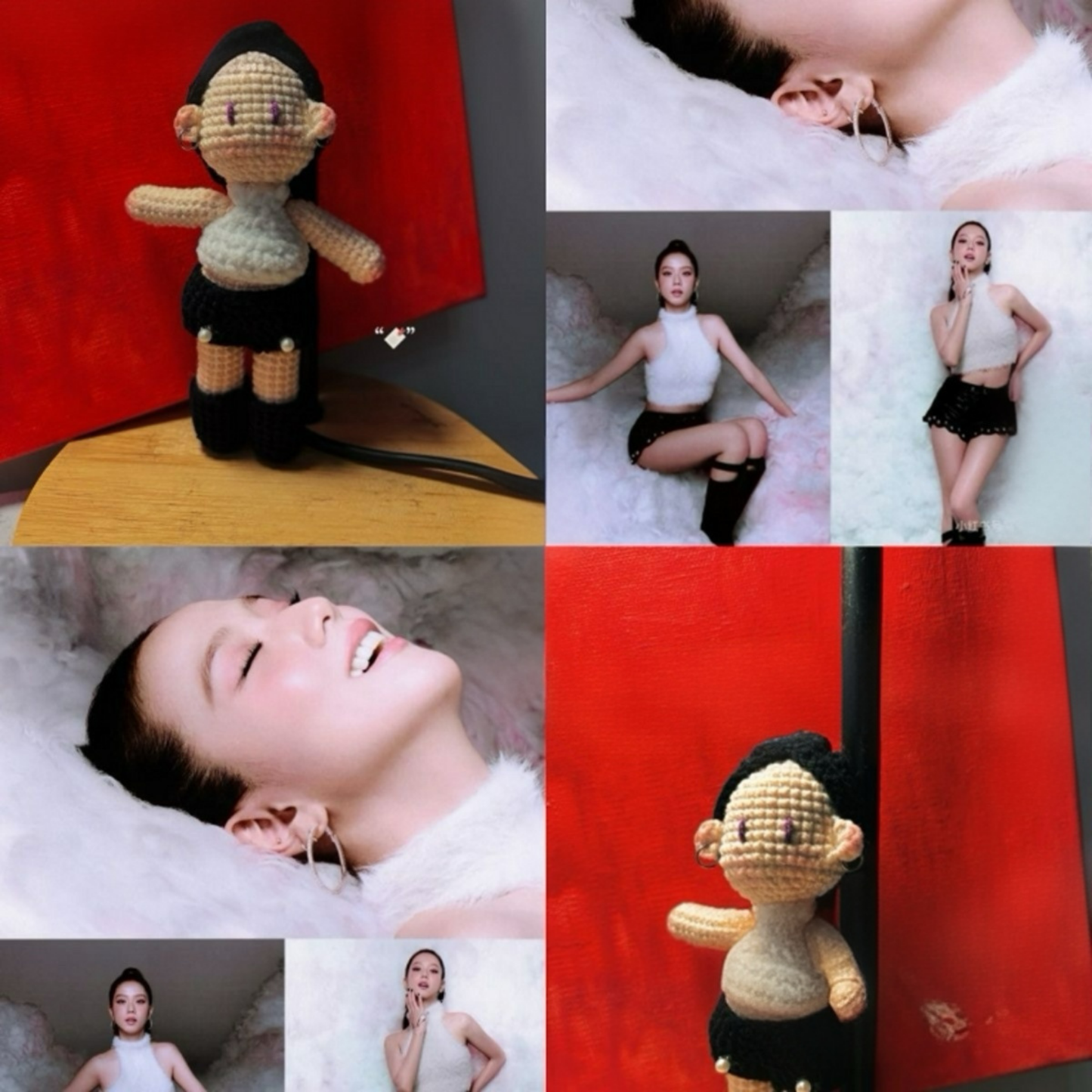 18 pieces gift box inspired by JISOO Keychain Dolls Handmade Plush Doll