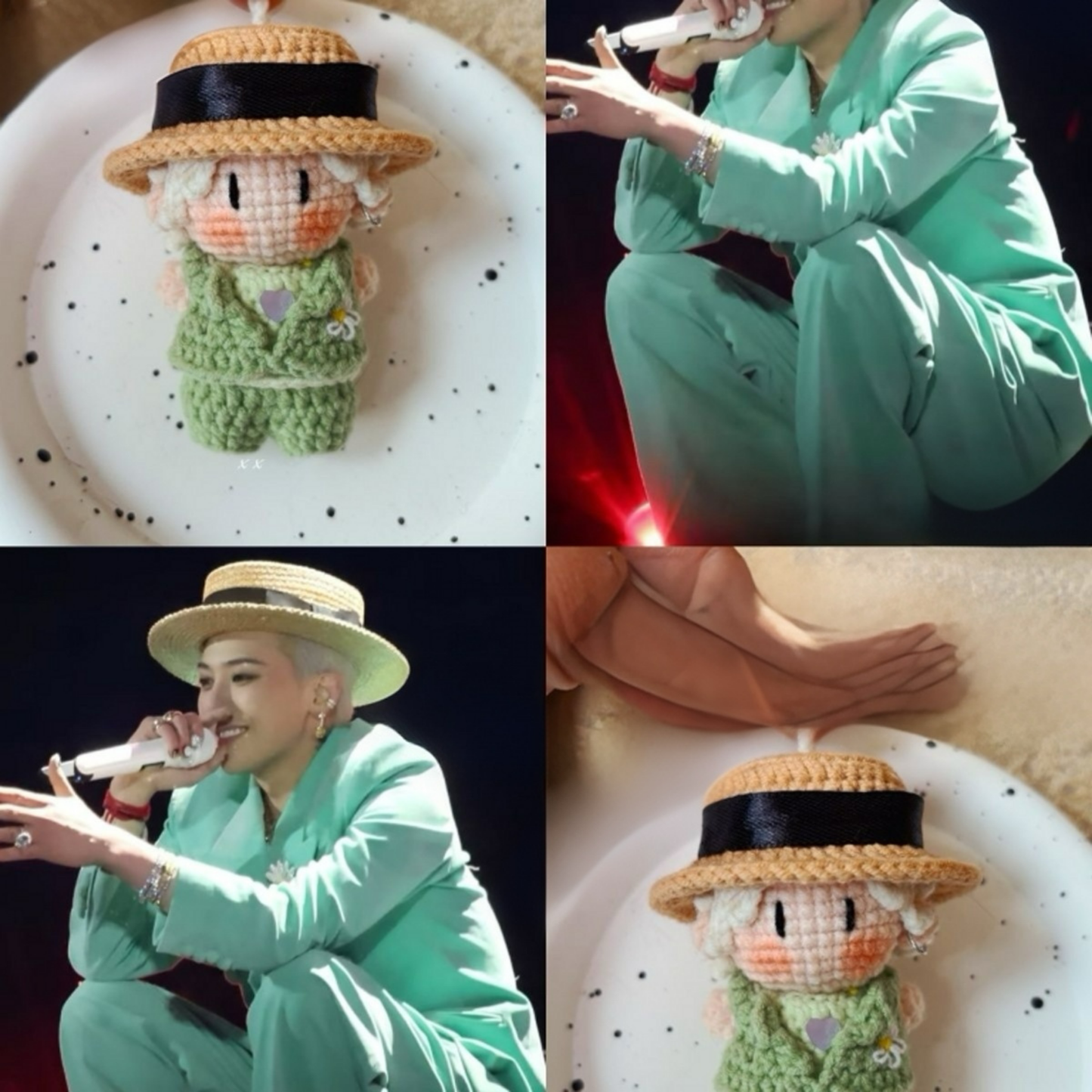 18 pieces gift box inspired by gdragon Keychain Dolls Handmade Plush Doll