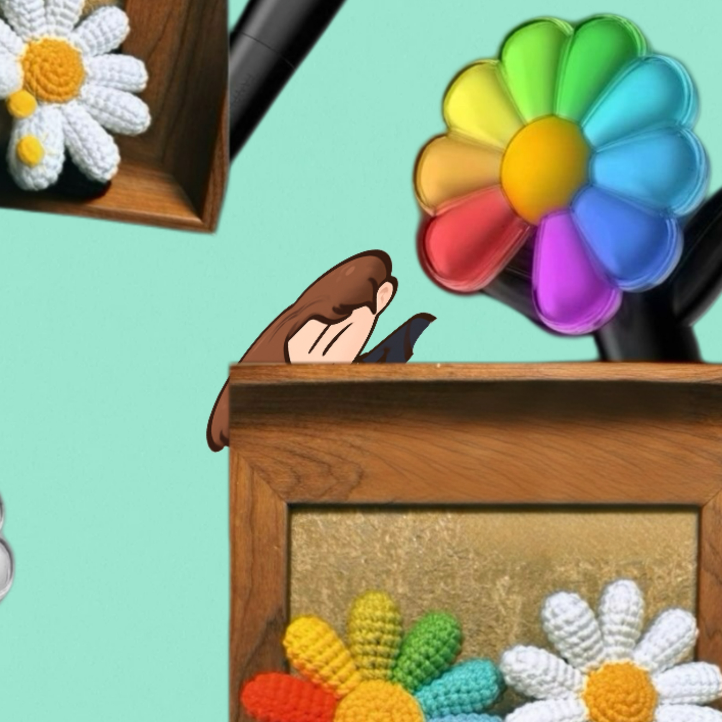 18 pieces gift box inspired by gdragon little daisy Keychain Dolls Handmade Plush Doll