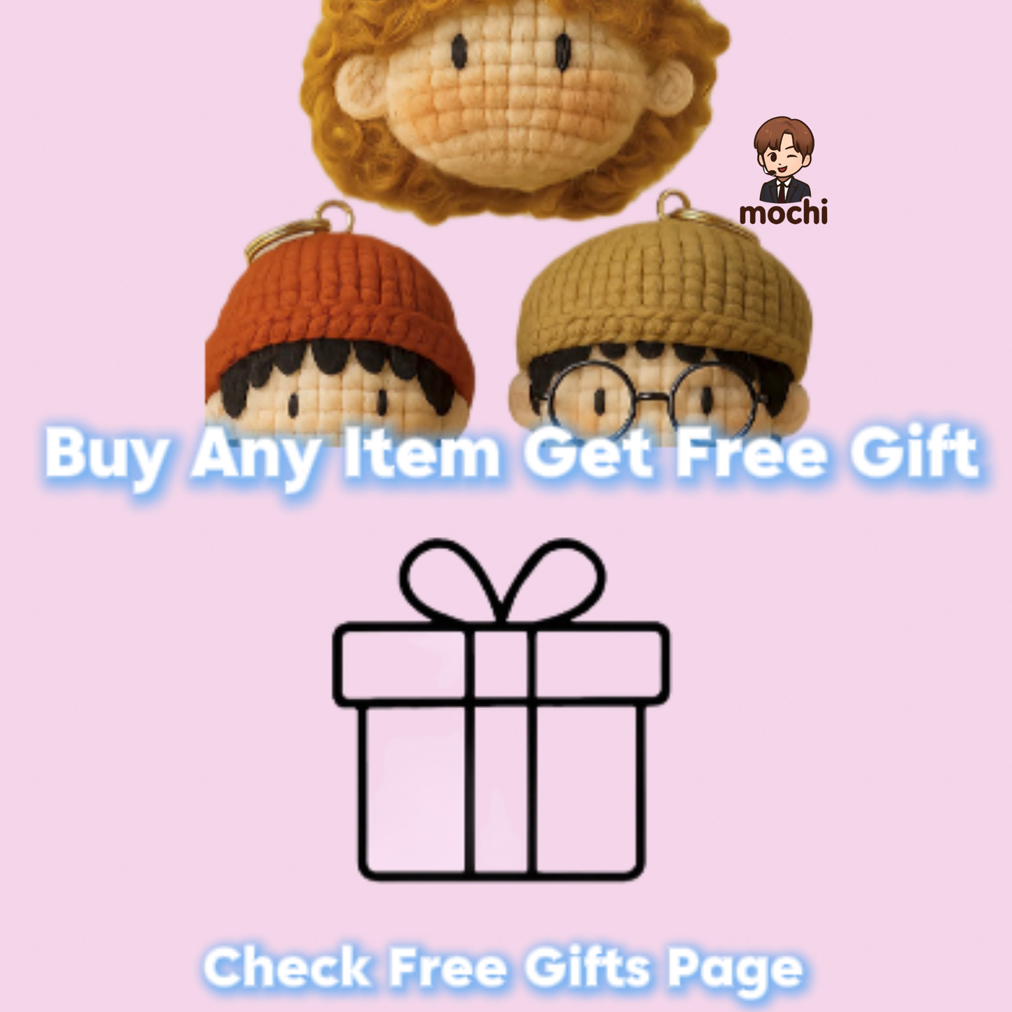 20 pieces gift box inspired by  seventeen 3pcs Keychain Dolls Handmade Plush Doll