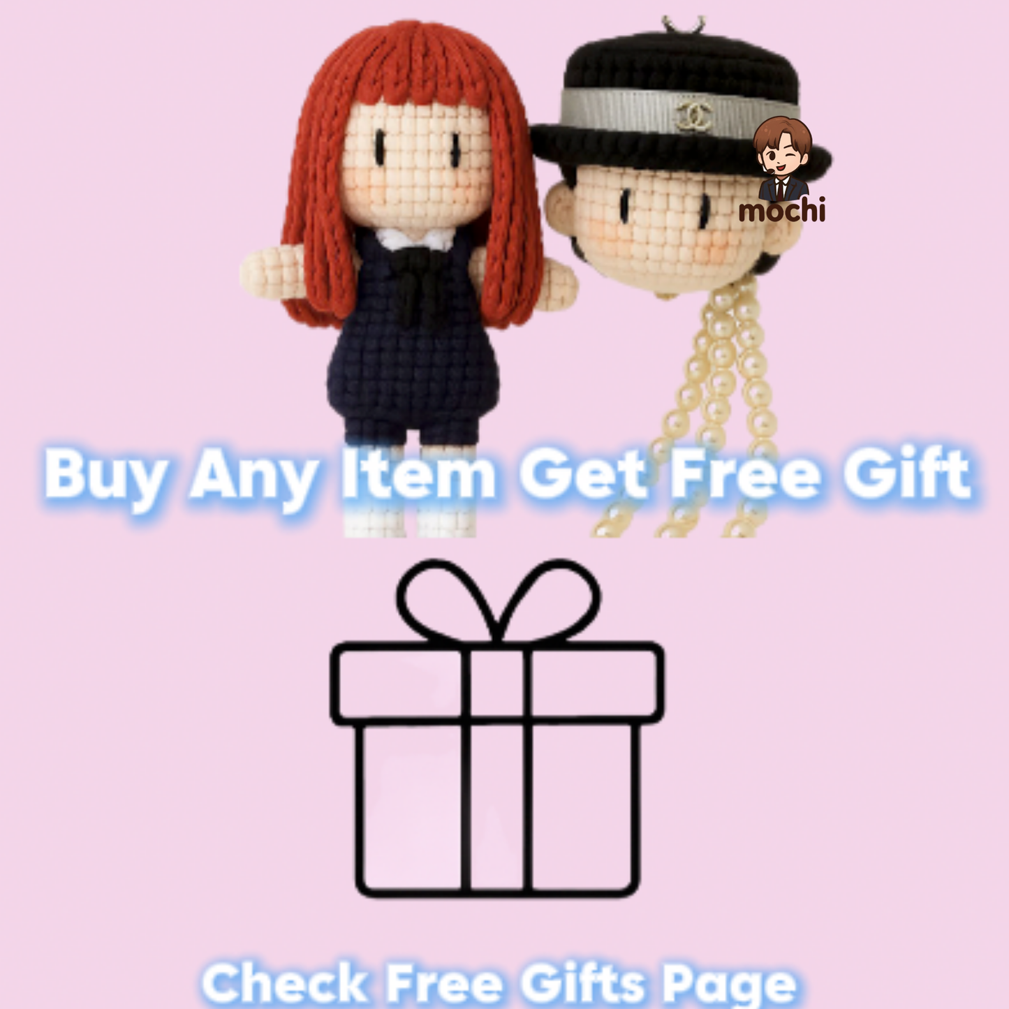 19 pieces gift box inspired by Jennie 2pcs Keychain Dolls Handmade Plush Doll