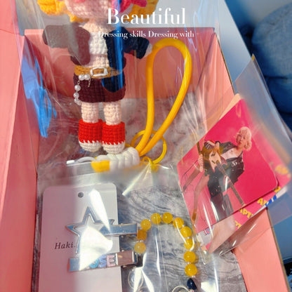 18 pieces gift box inspired by rose blackpink Keychain Dolls Handmade Plush Doll