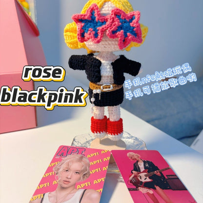 18 pieces gift box inspired by rose blackpink Keychain Dolls Handmade Plush Doll