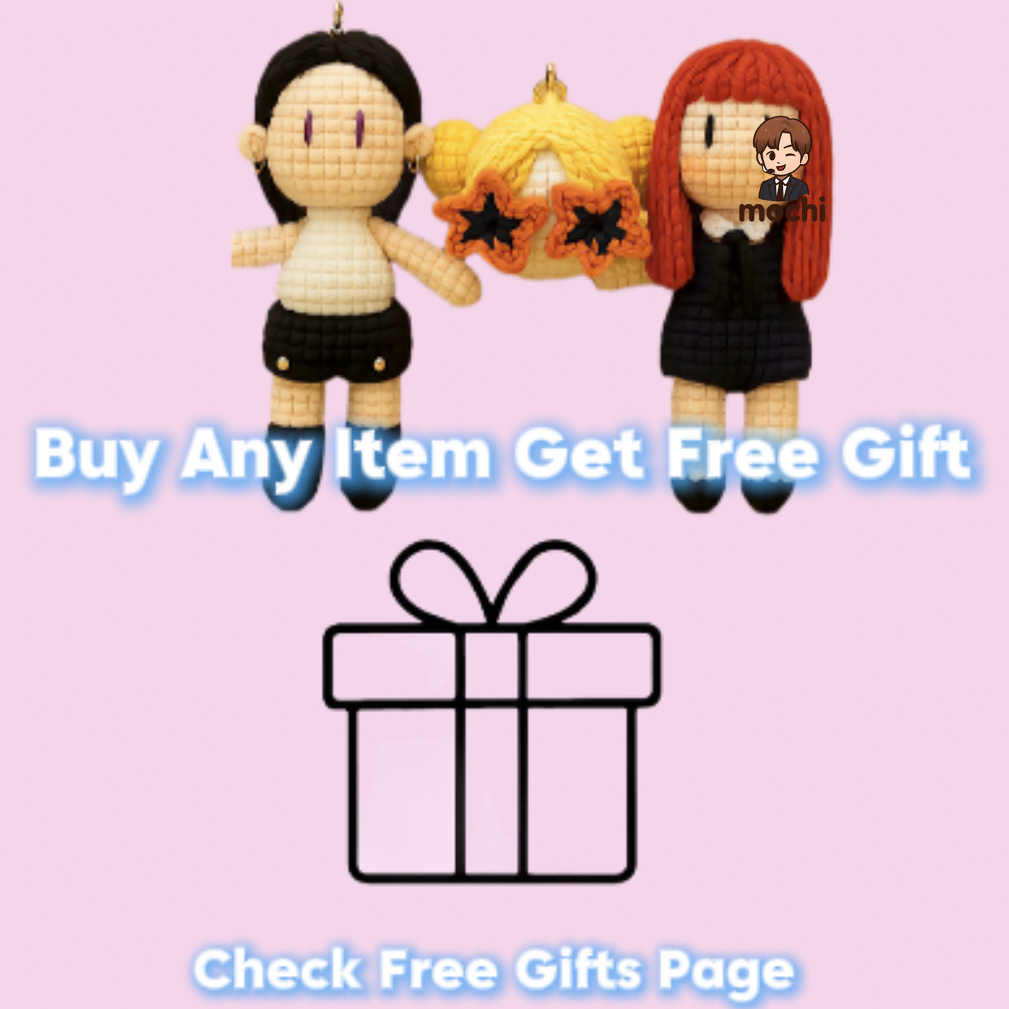 20 pieces gift box inspired by blackpink 3pcs Keychain Dolls Handmade Plush Doll