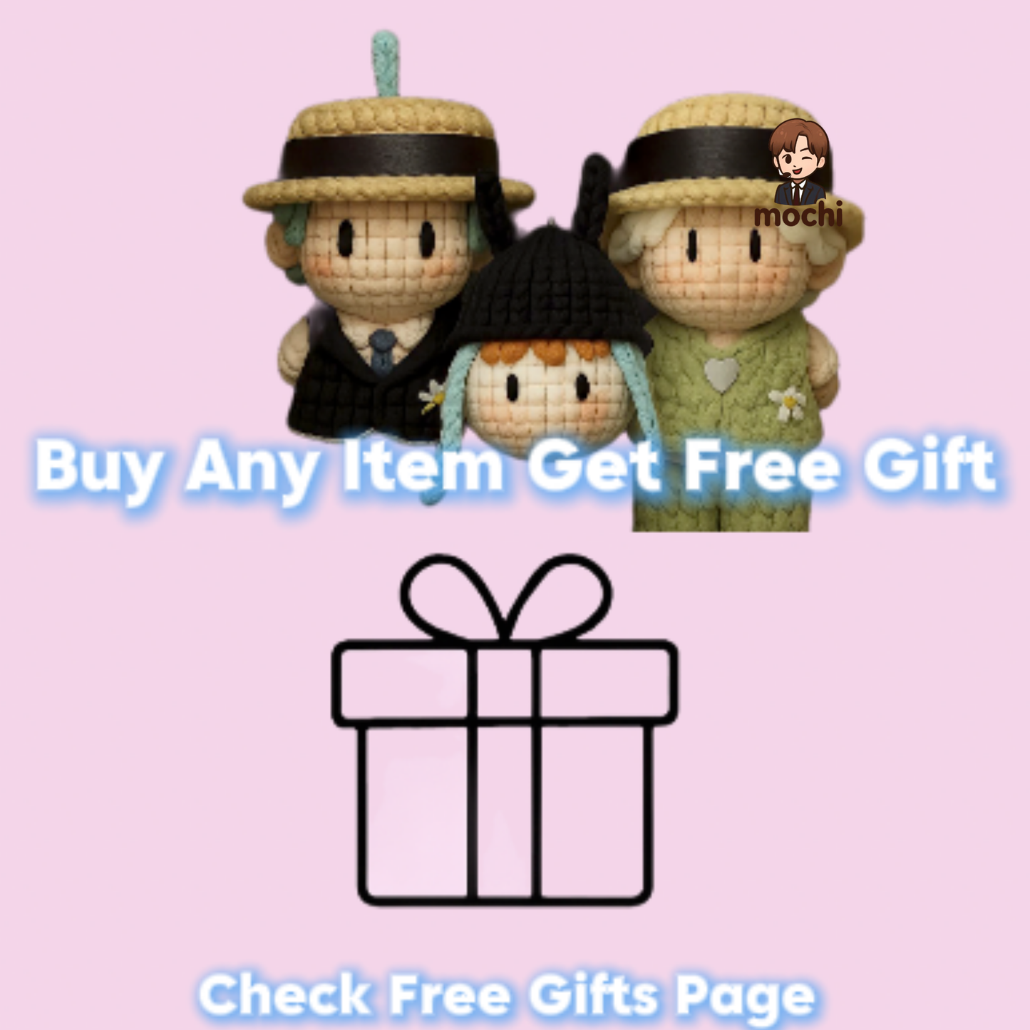20 pieces gift box inspired by gdragon 3pcs Keychain Dolls Handmade Plush Doll