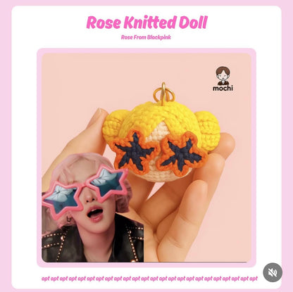 18 pieces gift box inspired by rose blackpink Keychain Dolls Handmade Plush Doll