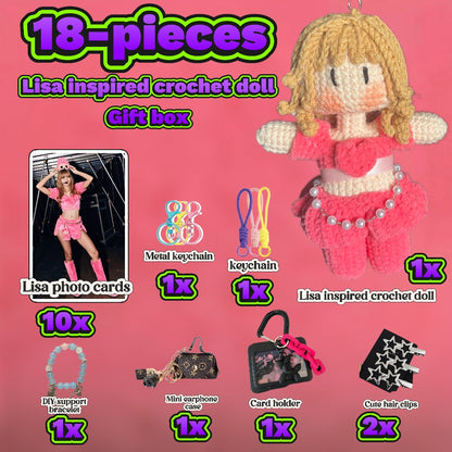 18 pieces gift box inspired by LISA Keychain Dolls Handmade Plush Doll