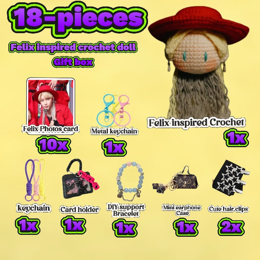 18 pieces gift box inspired by felix Keychain Dolls Handmade