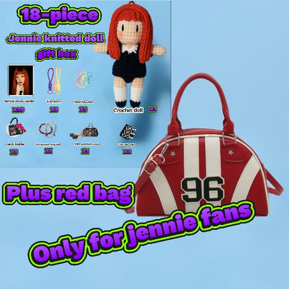 18 pieces gift box inspired by Red Ruby Jennie  Keychain Dolls Handmade Plush Doll