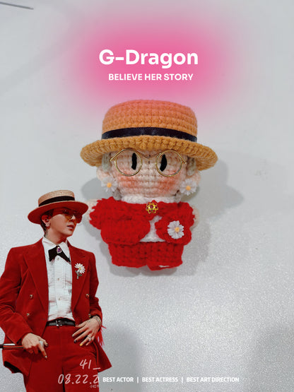 18 pieces gift box inspired by  red G-DRAGON Keychain Dolls Handmade Plush Doll