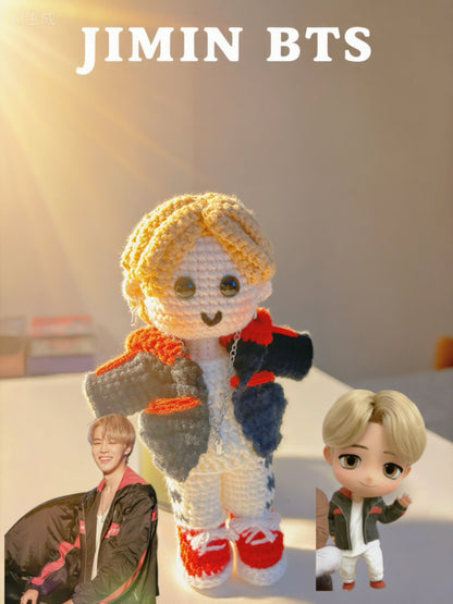 18 pieces gift box inspired by  jimin mic drop  Keychain Dolls Handmade Plush Doll