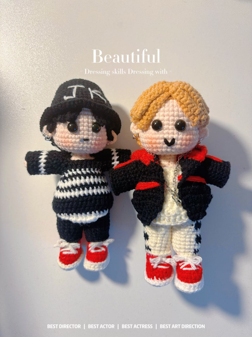 18 pieces gift box inspired by jungkook mic drop  Keychain Dolls Handmade Plush Doll